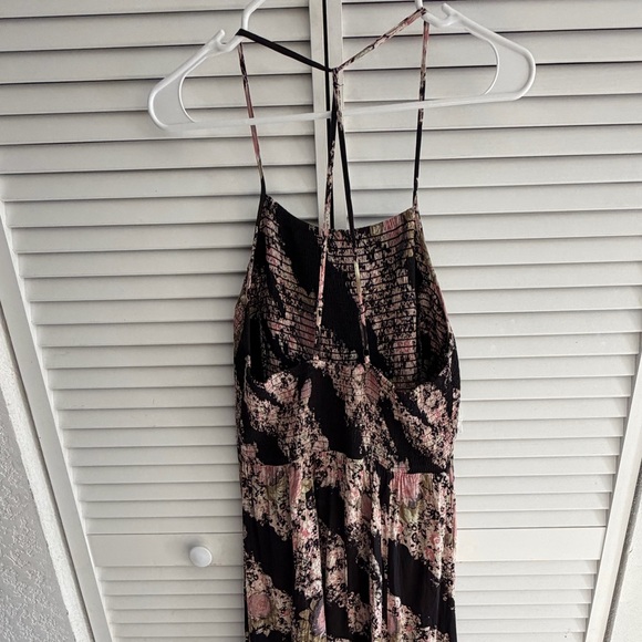 Free People Heat Wave Printed Maxi Dress Black Combo Size L Boho Floral - Picture 5 of 7